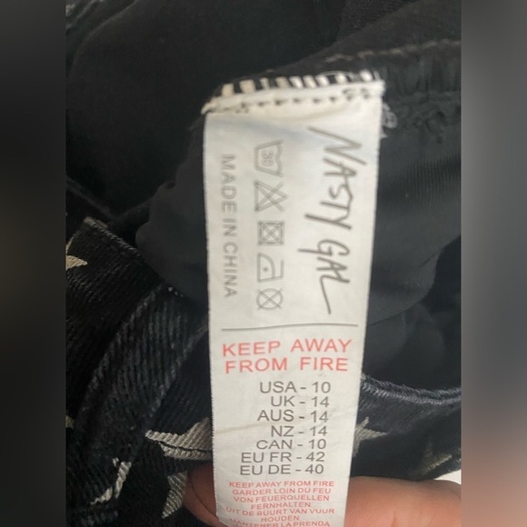 Nasty Gal Collection Womens Size 10 Blue Flag Jeans - Picture 3 of 5